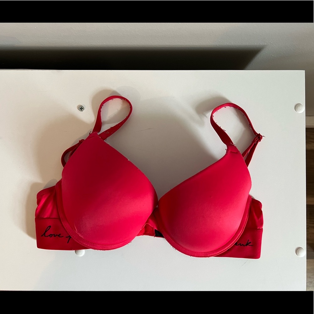 Pink push up bra
